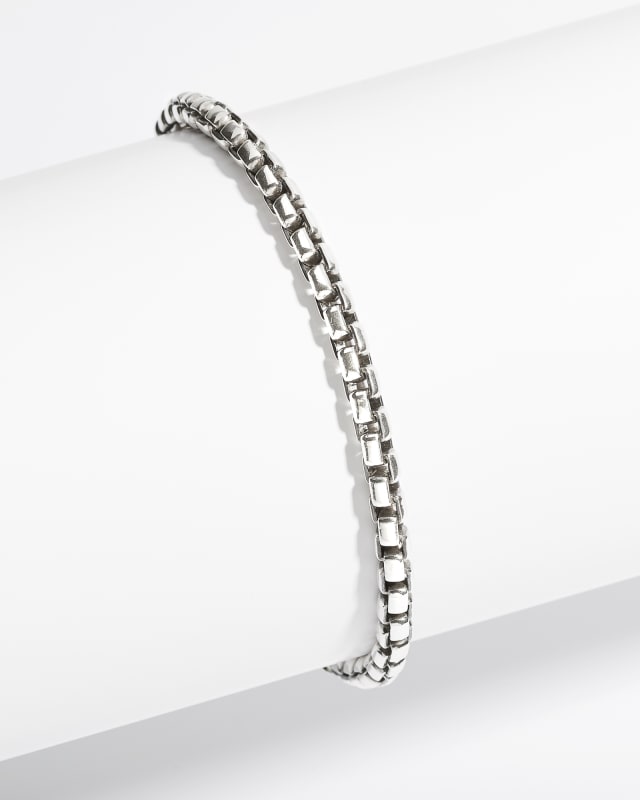 Beck Round Box Chain Bracelet in Oxidized Sterling Silver image number 2.0